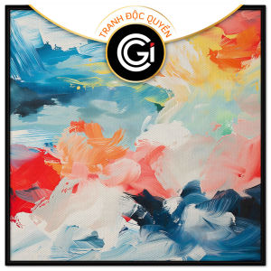 Tranh trừu tượng sắc màu tương phản cảm xúc tự do tranh treo tường dán tường decor nội thất.CGI-815