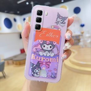 Phone Case Infinix Hot 60i 60 Pro + Plus Tecno Spark Go 2 POP 10 POVA 7 4G 5G Casing New Design Cute Plaid Cinnamoroll Melody Card Holder Rainbow Kurumi Silicone Soft Cover 2025