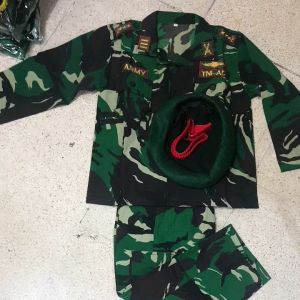 Seragam Anak TNI AD - Setelan Anak TNI AD - Setelan Anak Carnaval - Seragam Anak Carnaval - Baju Profesi Anak - Baju TNI Anak