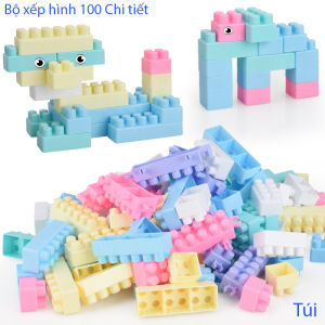 Bộ đồ chơi xếp hình 100 chi tiết kích thích khả năng sáng tạo tư duy logic và tính tự chủ của bé. Lego xếp hình cho bé.