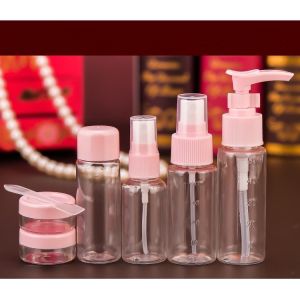Travel Toiletries Kit Set Botol 7in1 Plastik Kosong/Kosmetik