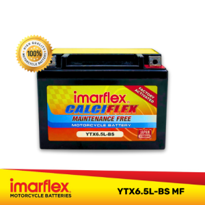 Maintenance Free Motorcycle Battery for Motoposh Pinoy 155 - Imarflex Calciflex YTX6.5L-BS