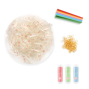 YESPERY 100pcs Cute Message Capsule Clear Shell Lovely Color Letter Paper Mini Wish Bottle Confession Holiday Present