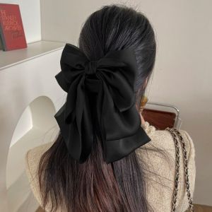 Simple Black Bow Hair Pin Women Korean Fashion Elegant Hairclip Hair Clamp Hair Accessories for Girls