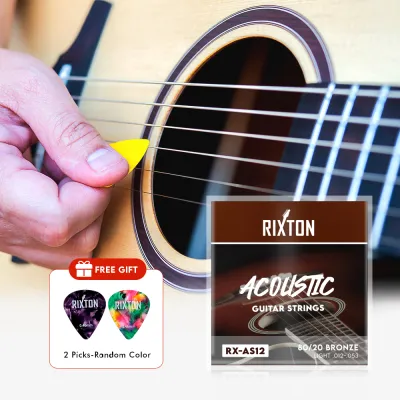 RIXTON 6 Pcs Acoustic Guitar String Set Musical Instrument Accessories Folk Guitar String Replacement Parts(Acoustic Guitar String)