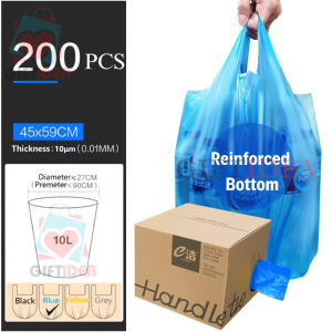 200 pcs extra large rolls vest-style garbage bags in box pull-out Trash bags for Kitchen Bathroom Office