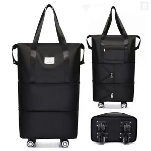 Wheel Folding Oxford Cloth Luggage Bag Air Consignment Bag Dry wet separation Oversized Travel Bag