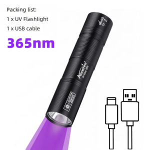 Alonefire SV98 365nm UV Flashlight USB Rechargeable Mini Palm Ultraviolet Nail Lamp Torch Pets Urine Cat Tinea Money Ore Marker Detection Light
