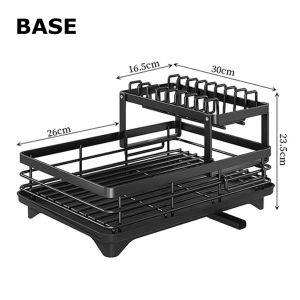Dish Drying Kitchen Rack Bowls Knife Fork Organizer Pot Lid Kitchen Counter Utensils Storage Holders Rack Tableware Drainboard Adjustable With Drainer Plate Drying Storage