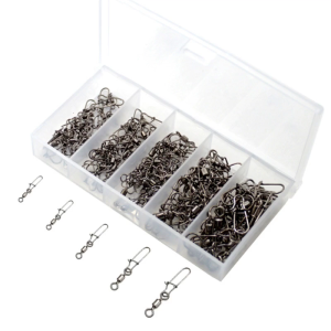 50Pcs Highly Strength Rolling Balls Bearing Snap Fishing Barrels Swivels Baits Connectors Clip for Saltwater Freshwater