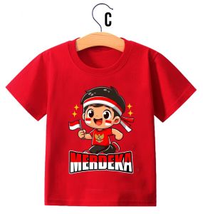 Baju Kaos Merah 17 AGUSTUSAN / KEMERDEKAAN 1-6 Tahun Bahan Berkualitas