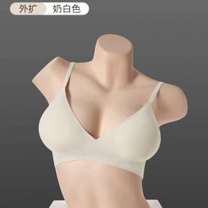 INTIMA ชุดชั้นในดัน V ลึกไร้สายขยายภายนอกมีเสื้อชั้นในแบบมีฟองน้ำและไม่มีรอยต่อสำหรับผู้หญิงเสื้อชั้นในสตรีแบบ S-XL ลายถัก4สีเซ็กซี่