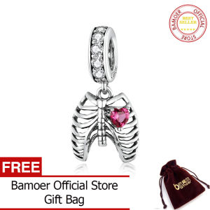 BAMOER Steampunk Oath with Heart Pendant Charm for Original Snake Bracele or Necklace 925 Sterling Silver Jewelry SCC1459