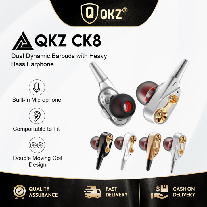 Qkz Ck8 InEar Super Bass Earphones with Microphone HiFi Headsets With