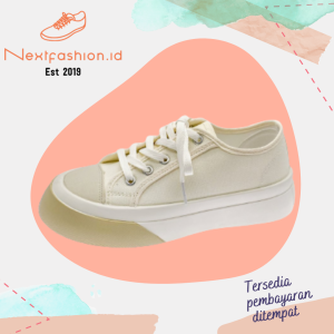 Sepatu Sneakers Wanita Casual Fashion Sport Shoes Hitam Beige Nextfashion 226