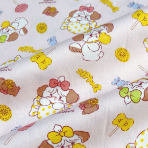 Cartoon Candy Cotton Printed Fabric Baby Clothing Kindergarten Bed Sheet and Quilt Set Twill Fabric TJ22224