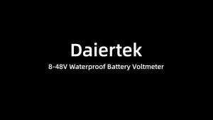 DaierTek Battery Voltage Meter Waterproof DC 12V 24V LED Voltmeter Panel 12 Volt 24 Volt 36 Volt Battery Monitor with Blue Light Round Digital Voltage Display for Marine Boat Car Automotive Motorcycle