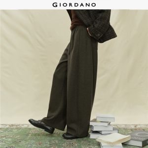 Giordano Women Heather knit elastic waist wide leg pants Free Shipping 18415917