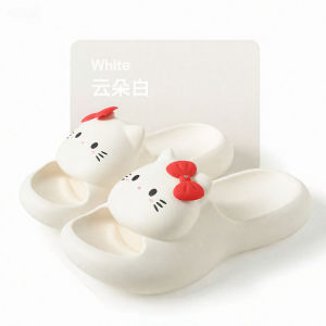 Juleduo Cute Kitten Soft Thick-Soled Sandals For Women Summer Cartoon Style Non-Slip For Students Indoor Dormitories
