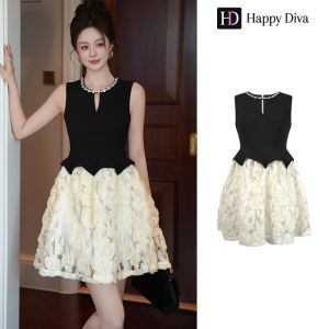 Happy Diva Womens Dresses Black Lace Print Dress Wedding Formal Party Dress Student Graduation Dress Casual Dress 11543