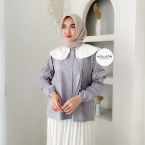 ADITA SHIRT - FLOTTILICIOUS / Atasan Kemeja Wanita Kerah Korean Style Termurah / Fashion Outfit Cewek Casual Cantik