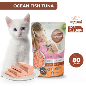 PetMarra Natural Meat Loaf Kitten Cat Wet Food Pouch up to Ages 12 Months Ocean Fish Tuna Flavor 80g meatloaf pet foods