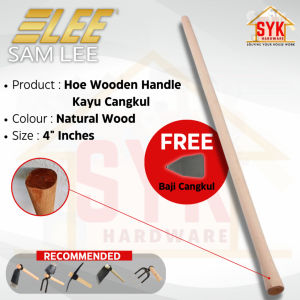 SYK Samlee C0503 C0502 1Pcs Garden Spring Hoe Round Eye Hoe Wooden Handle Gardening Tools Kayu Cangkul Kebun FREE GIFT
