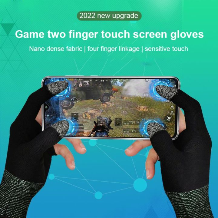 Xixo Store ｛Ready Stock｝2pcs Hand Cover Game Controller for PUBG Sweat Proof Non-Scratch Sensitive Touch Screen Gaming Finger Thumb Sleeve Gloves