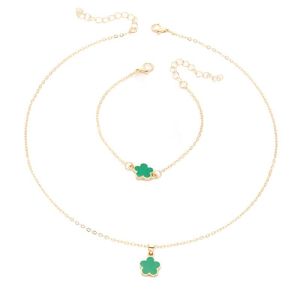 สร้อยข้อมือ แฟชั่น ต่างหู ไล่ตามสไตล์สูง โชคดี ดอกห้ากลีบ ประณีต เสน่ห์ ชีวิตประจําวัน