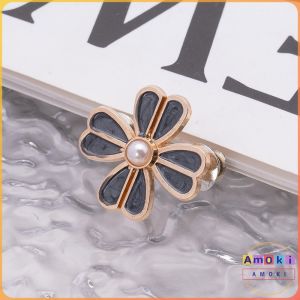 Amoki【Ready in Stock】 Universal Flower Waist Buckle For Women Adjustable Waist Clip Jeans Pants Pin Brooch