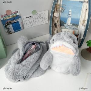 [COD] yixiayun Cute Plush Ocean Shark Pencil Case Cosmetic Bag Portable Large Capacity Pen Pouch Stationery Storage Box School Office Supplies