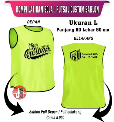Rompi Bola - Rompi Futsal UK L Plus Custom Sablon 1 Warna