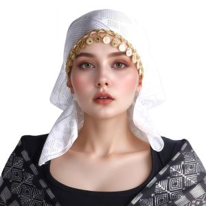 BAIXL Polyester Khăn trùm đầu hình tam giác Thoáng khí Họa tiết hoa Mũ turban thanh lịch Thời trang Kim sa Khăn trùm đầu đính hạt vàng Phụ nữ
