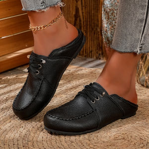 Free Shipping Spring And Autumn New Retro Soft Leather Soft Sole Non-Slip Middle-Aged And Elderly WomenS Shoes Convertible Single Shoes Flat WomenS Loafers