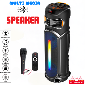 ZQS8267 Baharu 8" Pembesar Suara Bluetooth Mudah Alih dengan Cahaya RGB Mikrofon Wayarles dan Alat Kawalan Jauh