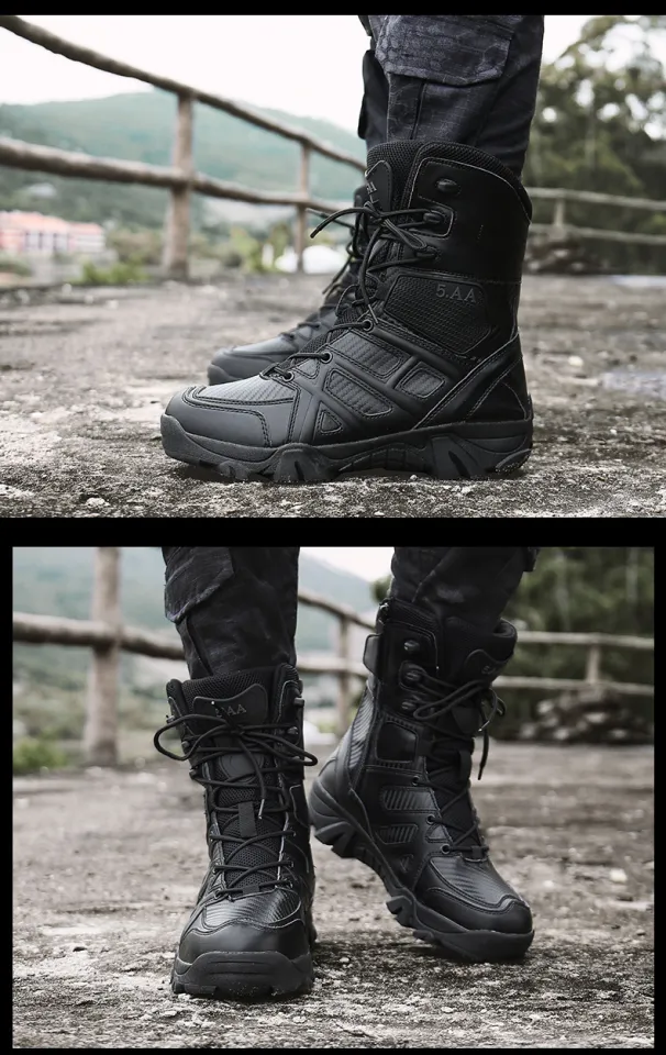 New Men High Quality Brand Military Leather Boots Special Force Tactical  Desert Combat Men's Boots Outdoor Shoes Ankle Boots