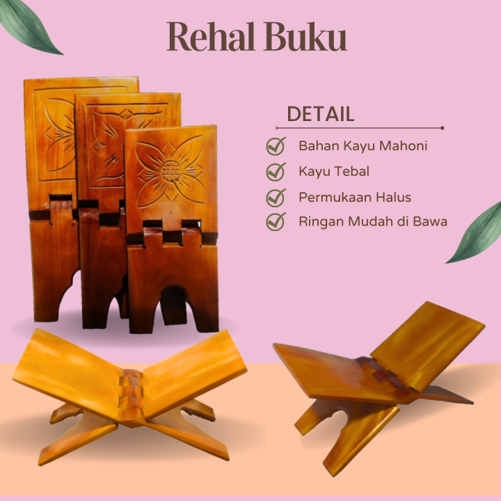 rekal rekhal recal meja baca alquran atau buku model lipat bahan kayu ...