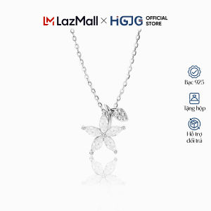 Dây Chuyền Bạc 925 HGJG Thiết Kế Hình Hoa Đính Đá Dễ Thương Phong Cách Đơn Giản Tinh Tế Thanh Lịch