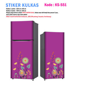 Stiker Kulkas 1 Pintu dan Sticker Kulkas 2 Pintu Bunga Minimalis