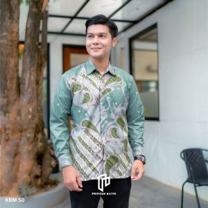 PRIPOEN BATIK Kemeja Batik Pria Lengan Panjang Baju Batik Pria Batik Pekalongan Kemeja Batik Modern Kemeja Kantor Pria