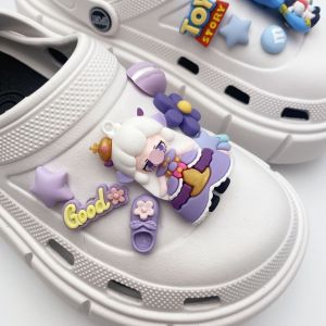 14Pcs/Set Crocs Charms Shoes DIY Accessories 3D Blue Purple Bubble Girl Shoe Flower Buckle Clogs Decoration for Crocs