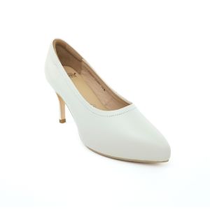 ST.JAMES รองเท้าหนังแท้/รองเท้าคัทชู หัวแหลม ส้นสูง 8.3 ซม. รุ่น COMO สี L.Beige | รองเท้า ผู้หญิง