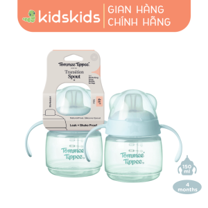 Bình tập uống nước có vòi mút chống tràn chống sặc Tommee Tippee Soft Spout 150ml cho bé từ 4 tháng – Xanh