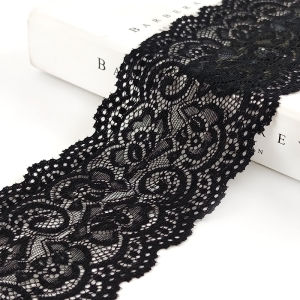 2 Yards 10cm Wide White Black Pierced Lace Trim Sewing Wedding Dress Decor Underwear Ribbon Fabric