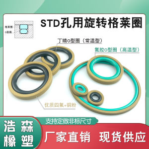 std Combination Seal Ring Hole Glyd Ring Hydraulic Cylinder Oil Seal Outer Diameter 20-145 O Ring   Fluorine Glue