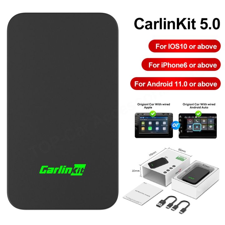 CarlinKit 5.0 /4.0/3.0 Wireless CarPlay Android Auto Dongle Apple Car ...