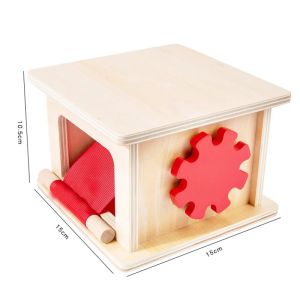 2026 Kindergarten Montessori Wooden Toys Winder Object Permanence Coin Drawer Game Textile Drum Teaching Aids Sensory Toys