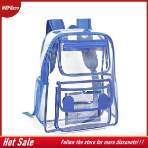 【COD】🔥🔥🔥 Transparent Backpack Transparent Storage Bag Students Bookbag Pocket Storage Bag Clear Beach Bag Work School