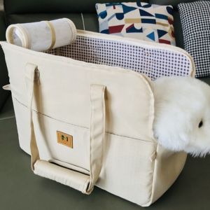 OUTOPEN Breathable Pet Travel Carrier Portable Soft Dog Car Seat Pet Crossbody Tote Handheld Cat Carrier Bag Car Travel