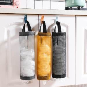Home Grocery Bag Holder Wall Mount Dispenser Hanging Storage Trash Garbage Bag Kitchen Garbage Organizer